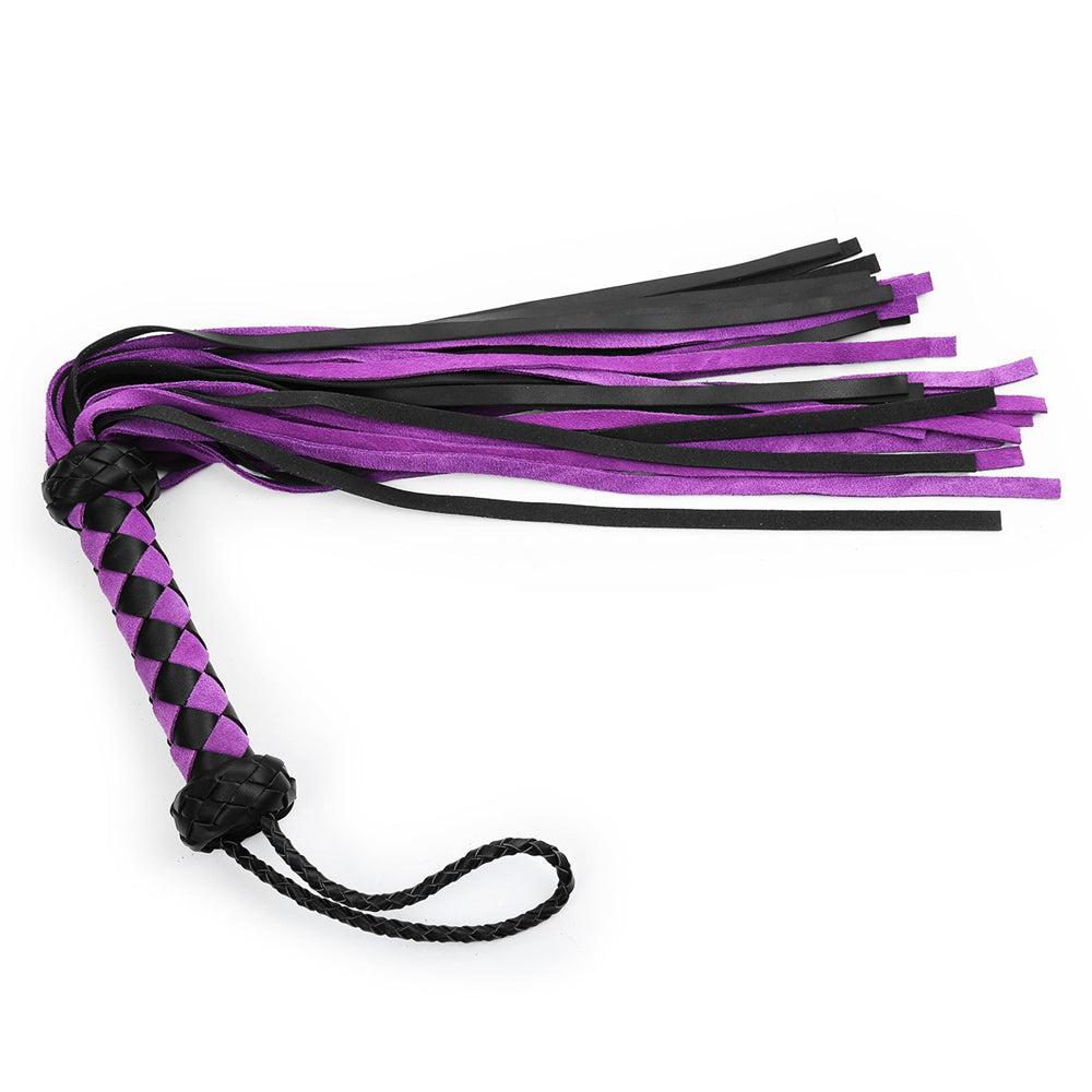 22&quot; Mixed Leather Flogger Purple