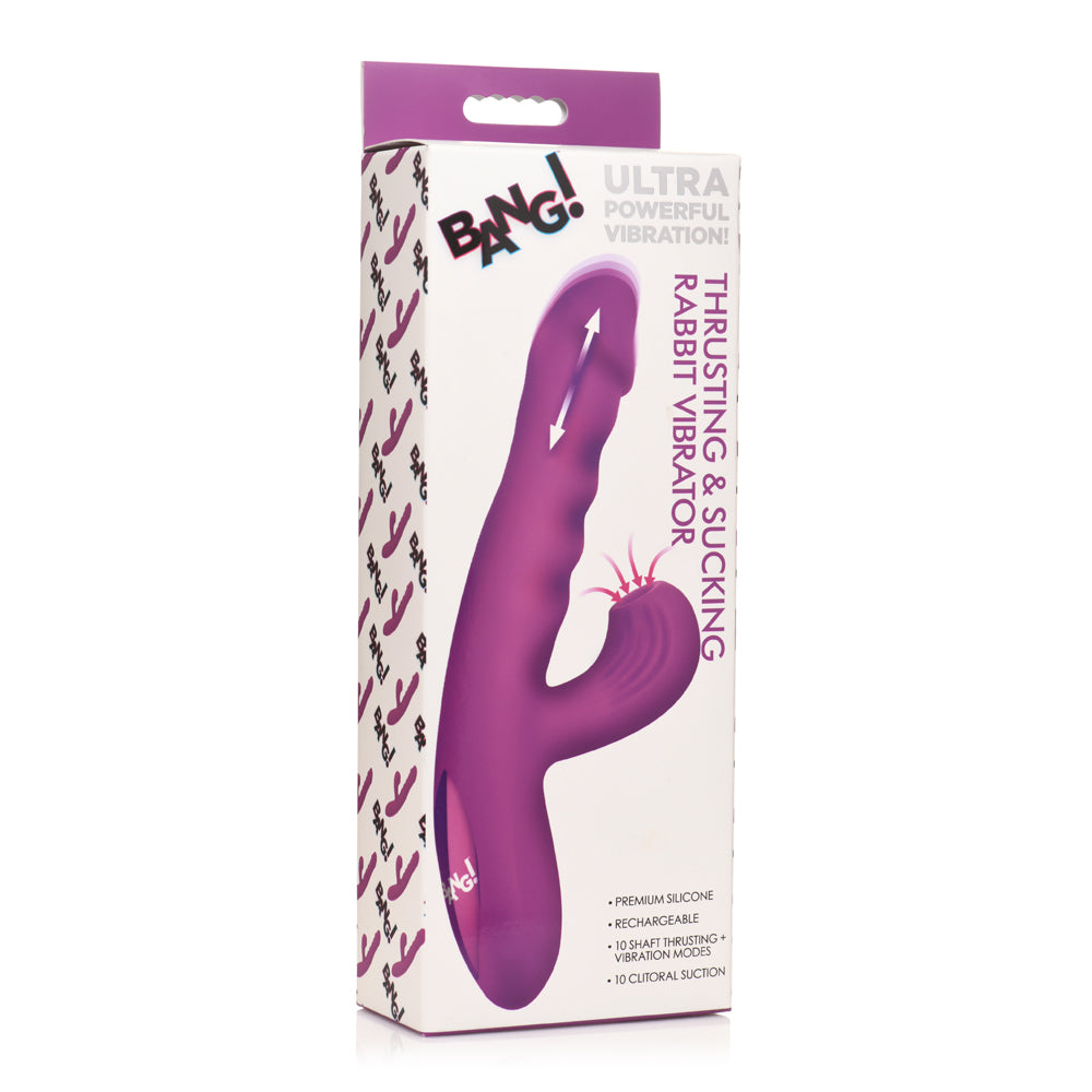 Bang! Thrusting & Sucking Rabbit Vibrator Purple