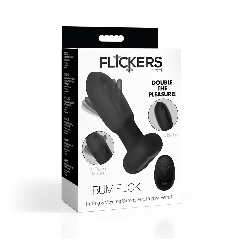 Flickers Bum Flick Flicking & Vibrating Silicone Butt Plug W/ Remote