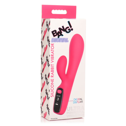 Bang! Digital Silicone Rabbit Vibrator Pink