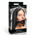 Load image into Gallery viewer, Master Series Juicy Lips Silicone Open Mouth Gag Black
