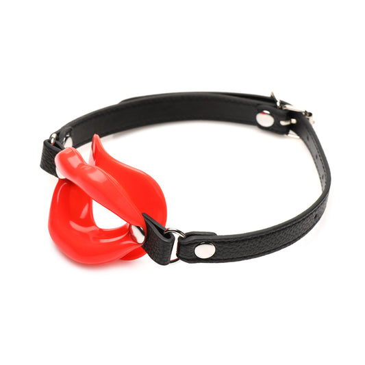 Master Series Juicy Lips Silicone Open Mouth Gag Red