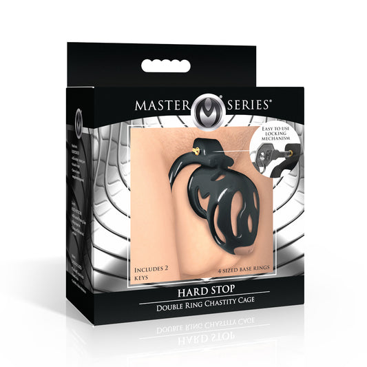 Master Series Hard Stop Double Ring Chastity Cage