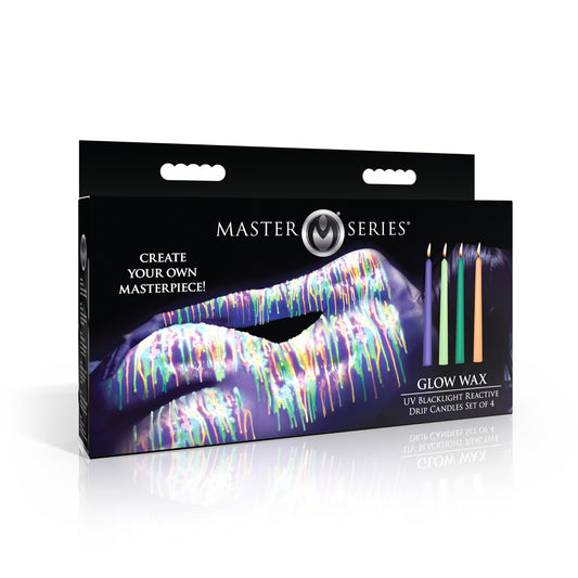 Master Series Glow Wax UV Blacklight Reactive Drip Candles Set Of 4