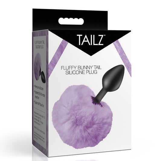 Tailz Fluffy Bunny Tail Silicone Plug Purple