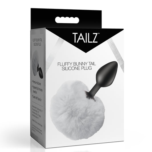 Tailz Fluffy Bunny Tail Silicone Plug White