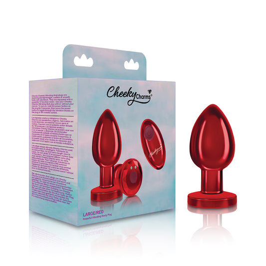 Cheeky Charms Vibrating Butt Plug Red Large