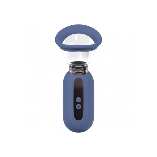 Pumped Dazzling Automatic 5-Speed Silicone Rechargeable Vulva&#44; Clitoral&#44; Nipple & Breast Pump Blue