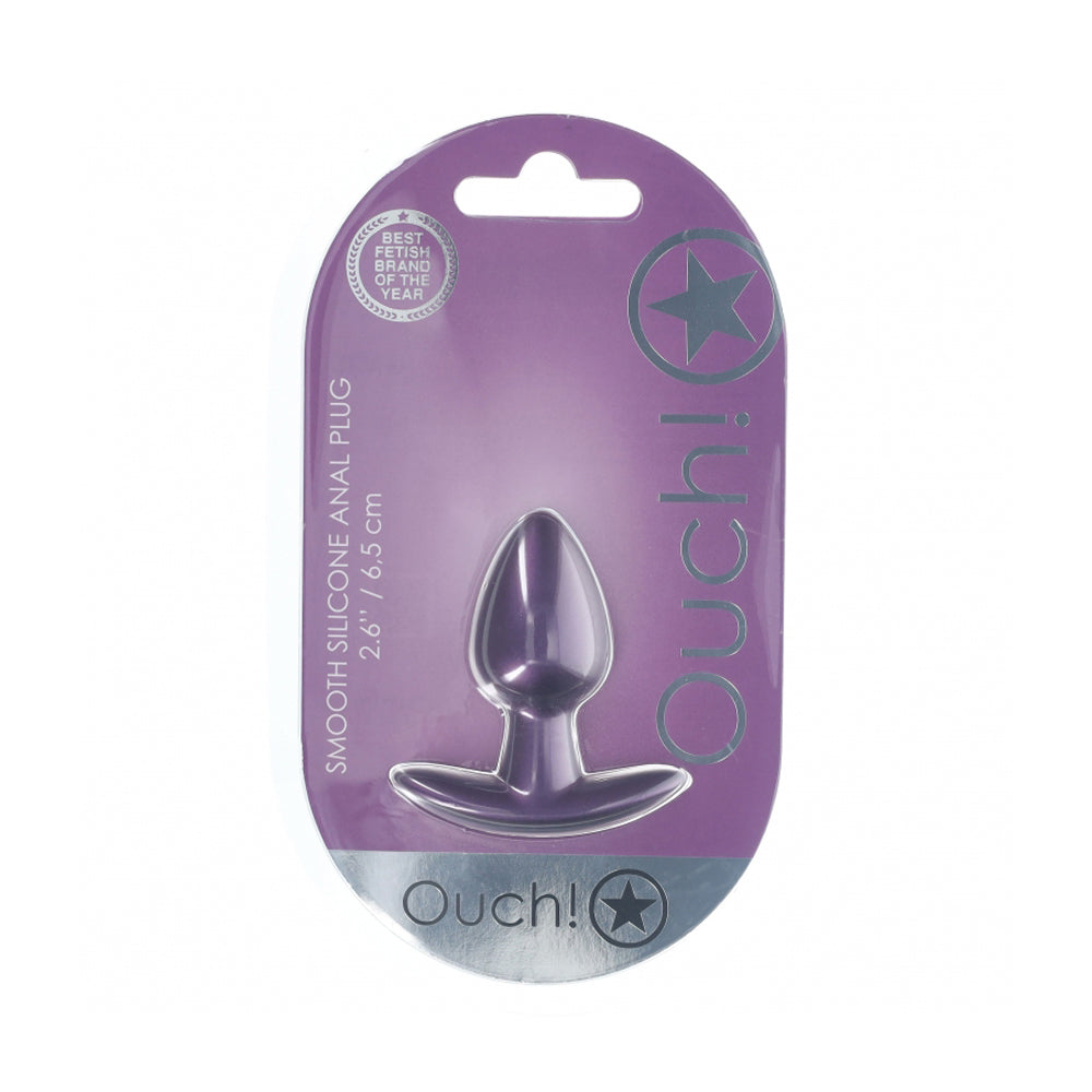 Ouch! Anal Plug Small Silicone Metallic Purple