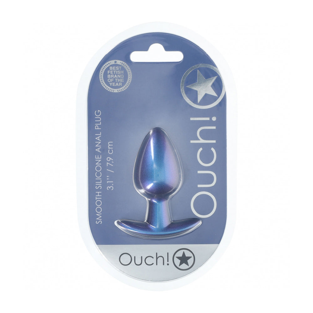 Ouch! Anal Plug Medium Silicone Metallic Blue