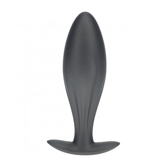 Ouch! Oval Anal Plug Silicone Gun Metal