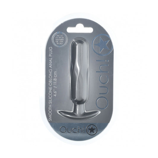 Ouch! Oblong Anal Plug Silicone Gun Metal