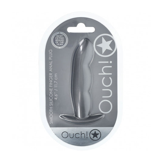 Ouch! Finger Anal Plug Silicone Gun Metal