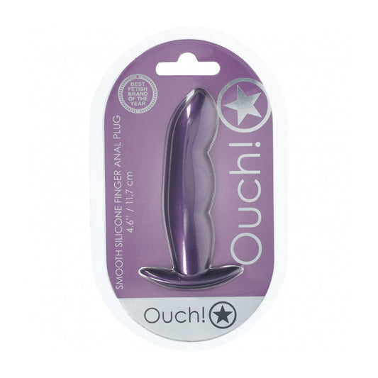 Ouch! Finger Anal Plug Silicone Metallic Purple