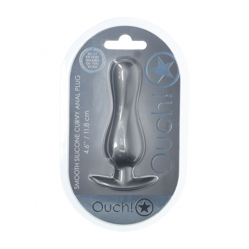 Ouch! Curvy Anal Plug Silicone Gun Metal