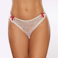 Load image into Gallery viewer, Kisses & Bows Thong White
