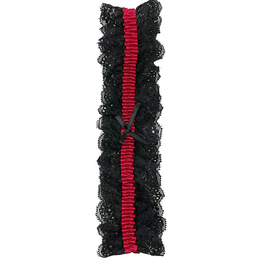 Lace Garter Black/Red O/S