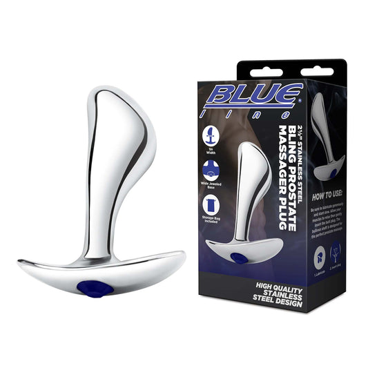 2.5&quot; Stainless Steel Bling Prostate Massager Plug