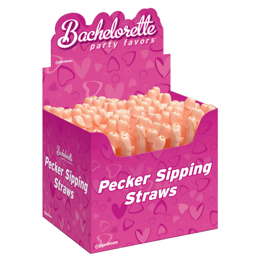 Bachelorette Party Favors Pecker Sipping Straws Display