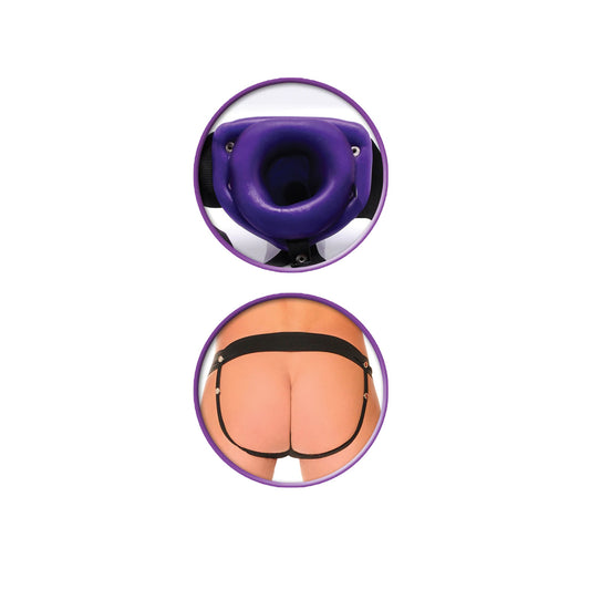 Fetish Fantasy Series For Him or Her Vibrating Hollow Strap-On Purple