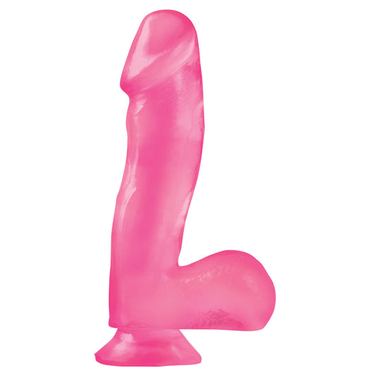 Basix Rubber Works 6.5&quot; Dong with Suction Cup Pink