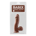 Load image into Gallery viewer, Basix Rubber Works 6.5" Dong with Suction Cup Brown
