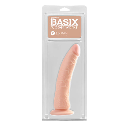 Basix Rubber Works Slim 7&quot; with Suction Cup Flesh