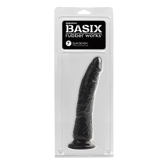 Basix Rubber Works Slim 7&quot; with Suction Cup Black