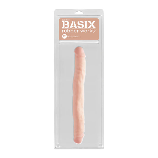 Basix Rubber Works 12&quot; Double Dong Flesh