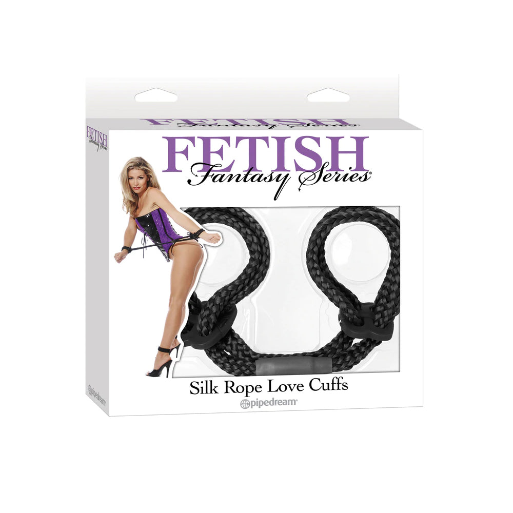 Fetish Fantasy Series Silk Rope Love Cuffs Black