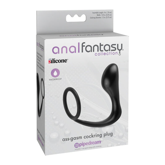 Anal Fantasy Collection Ass-Gasm Cockring Plug Black