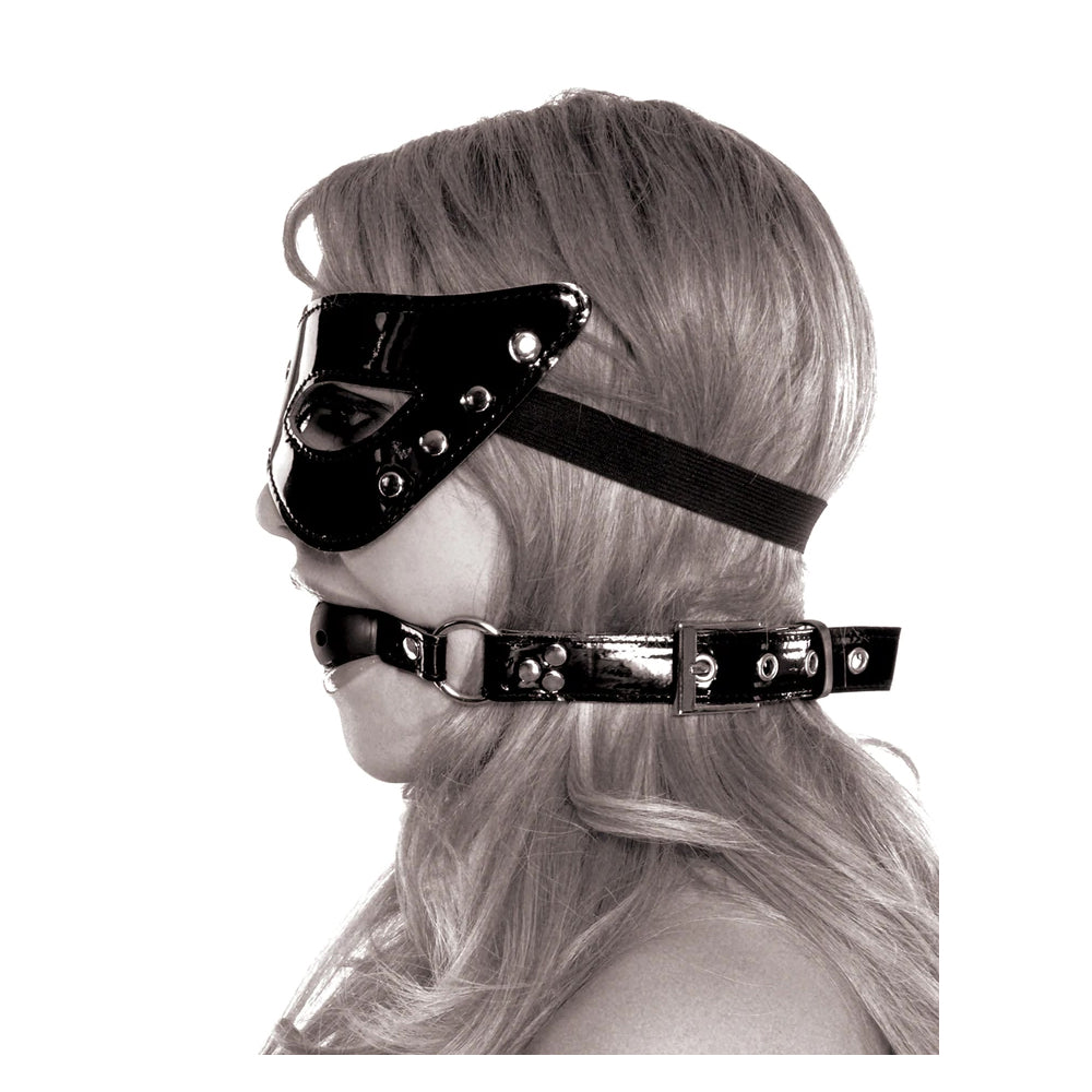 Fetish Fantasy Limited Edition Masquerade Mask & Ball Gag Black