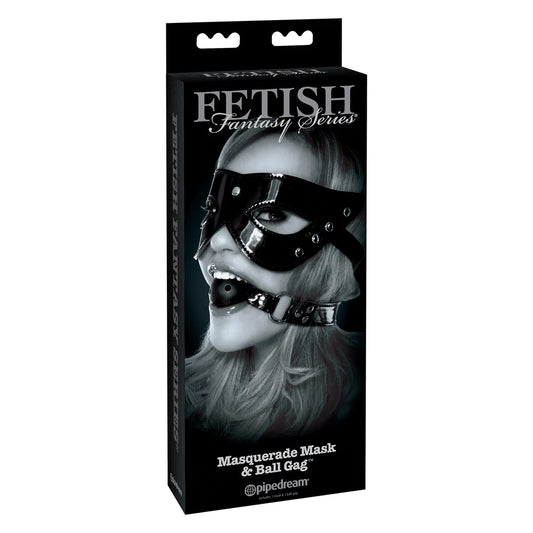 Fetish Fantasy Limited Edition Masquerade Mask & Ball Gag Black