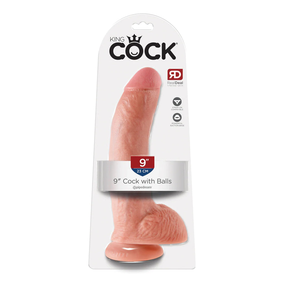 King Cock 9&quot; Cock with Balls Flesh