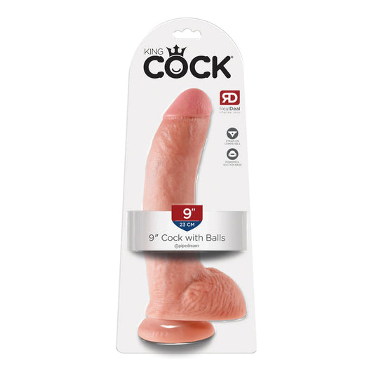 King Cock 9&quot; Cock with Balls Flesh