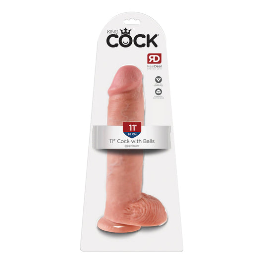 King Cock 11&quot; Cock with Balls Flesh