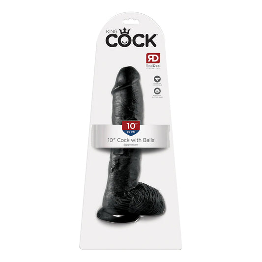 King Cock 10&quot; Cock with Balls Black