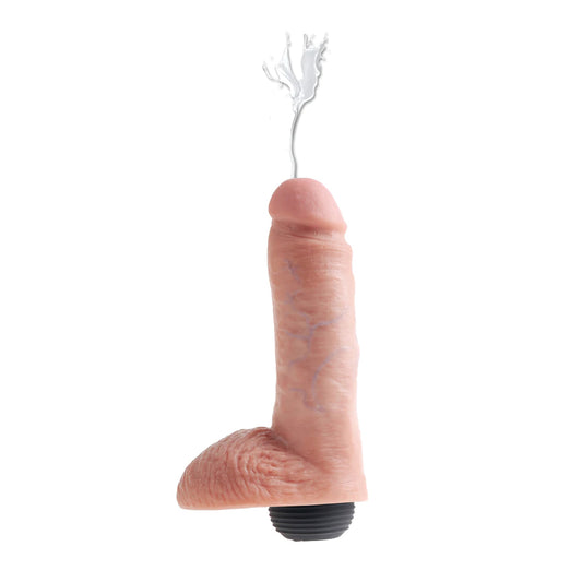 King Cock 8&quot; Squirting Cock w/ Balls Flesh