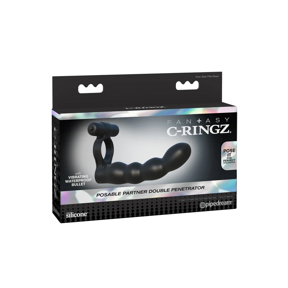 Fantasy C-Ringz Posable Partner Double Penetrator Black