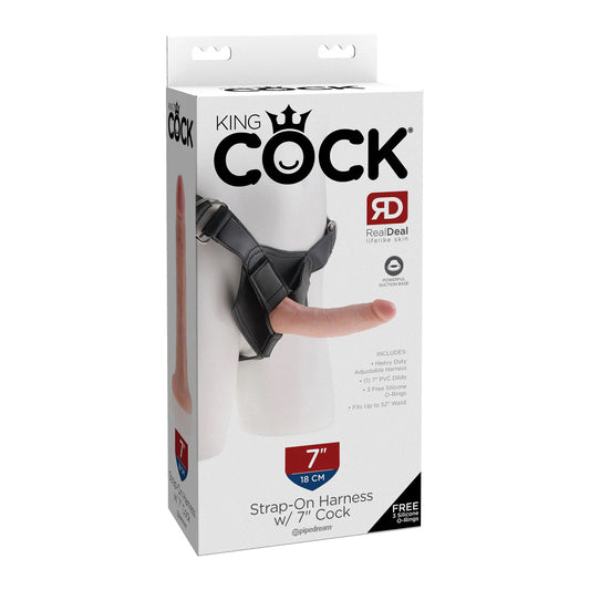 King Cock Strap-on Harness w/ 7&quot; Cock Flesh