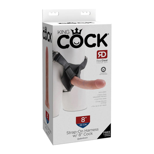King Cock Strap-on Harness w/ 8&quot; Cock Flesh