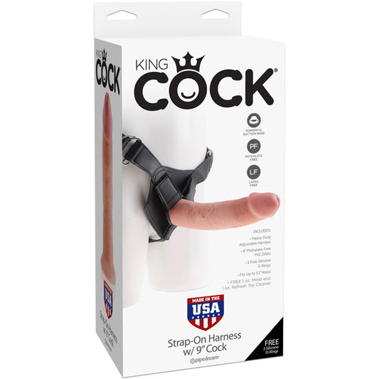 King Cock Strap-on Harness w/ 9&quot; Cock Flesh