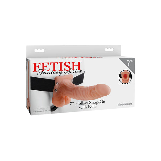 Fetish Fantasy Series 7&quot; Hollow Strap On with Balls Flesh