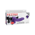 Load image into Gallery viewer, Fetish Fantasy Series 7" Vibrating Hollow Strap-On with Balls Purple
