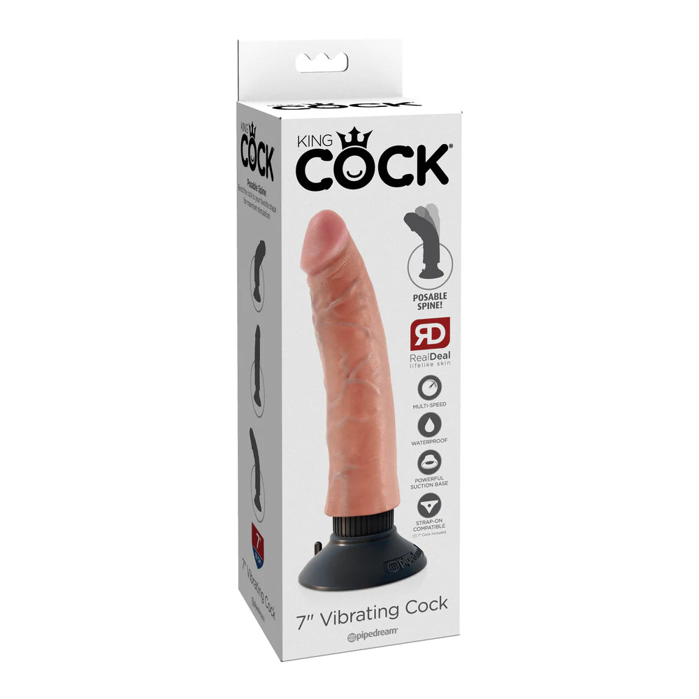 King Cock 7&quot; Vibrating Cock Flesh