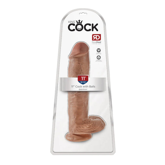 King Cock 11&quot; Cock With Balls Tan