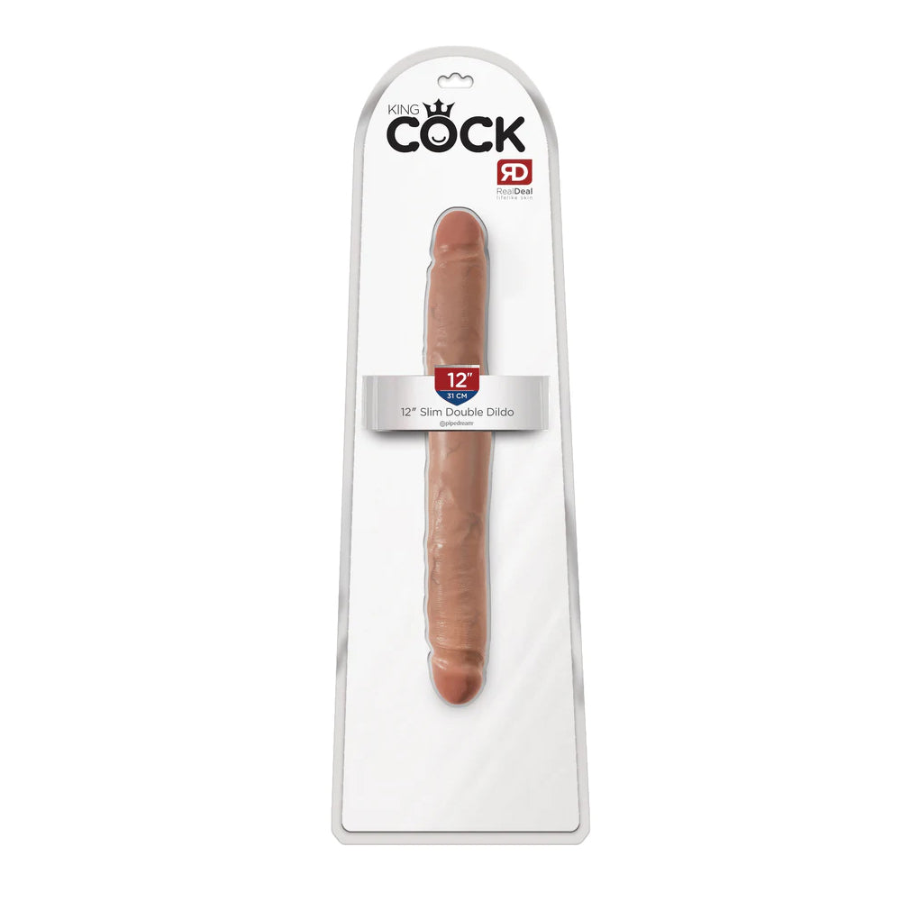 King Cock 12&quot; Slim Double Dildo Tan