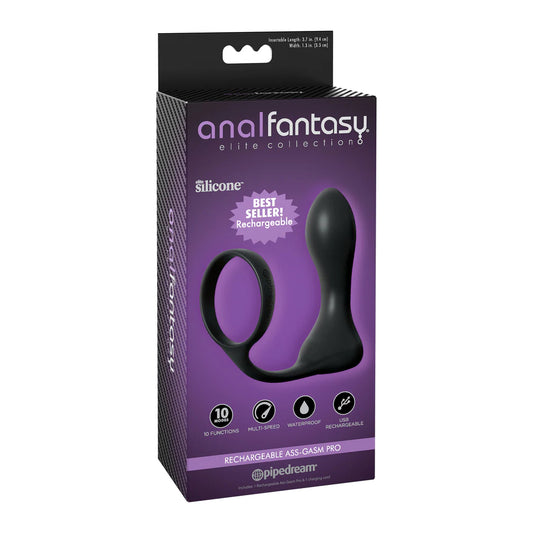 Anal Fantasy Elite Collection Rechargeable Ass-Gasm Pro Black