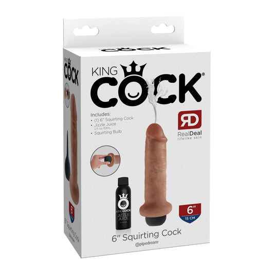 King Cock 6&quot; Squirting Cock Tan
