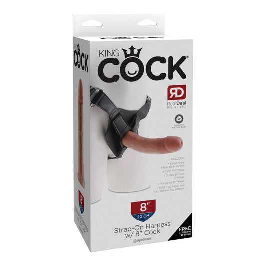 King Cock Strap-On Harness W/ 8&quot; Cock Tan